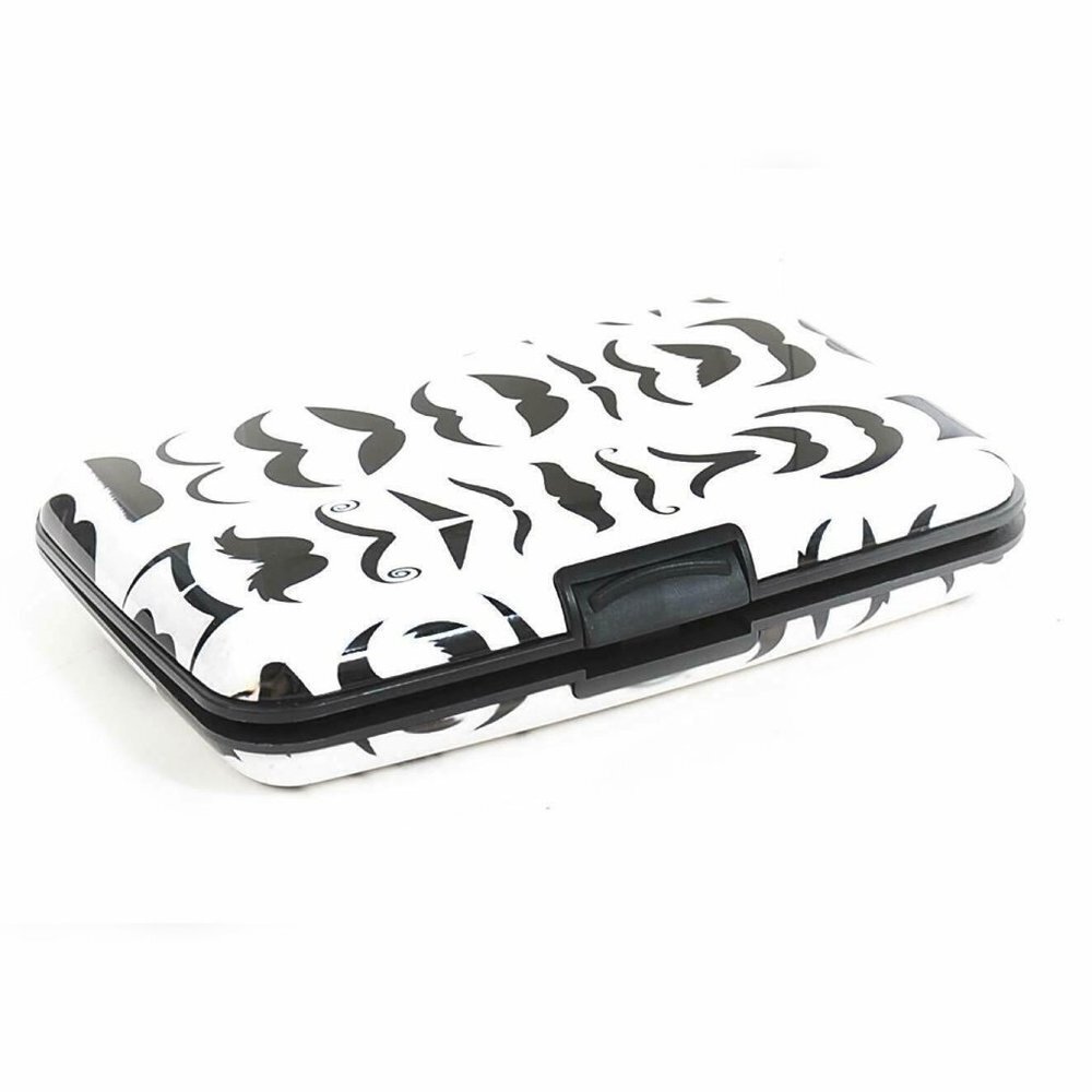 NEW Mustaches Aluminum Accordion Slim Wallet ID Theft Resistant Card Holder